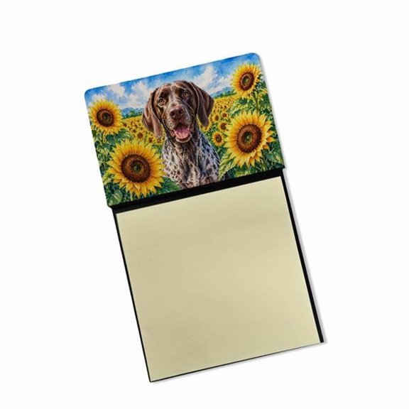 Carolines Treasures DAC6085SN 5.25 x 3.25 in. German Shorthaired Pointer in Sunflowers Watercolor Sticky Note Holder
