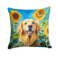 thumbnail image 1 of Golden Retriever in Sunflowers Throw Pillow, 1 of 2