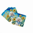 thumbnail image 1 of Carolines Treasures DAC6141FC 3.5 x 3.5 in. White Poodle in Sunflowers Foam Coasters - Set of 4, 1 of 5