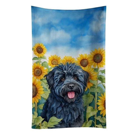 Carolines Treasures DAC6146KTWL 25 x 15 in. Puli in Sunflowers Kitchen Towel