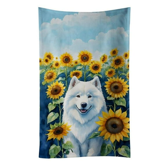 Carolines Treasures DAC6154KTWL 25 x 15 in. Samoyed in Sunflowers Kitchen Towel
