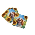 thumbnail image 1 of Welsh Springer Spaniel in Sunflowers Foam Coasters 3.5 in x 3.5 in, 1 of 5