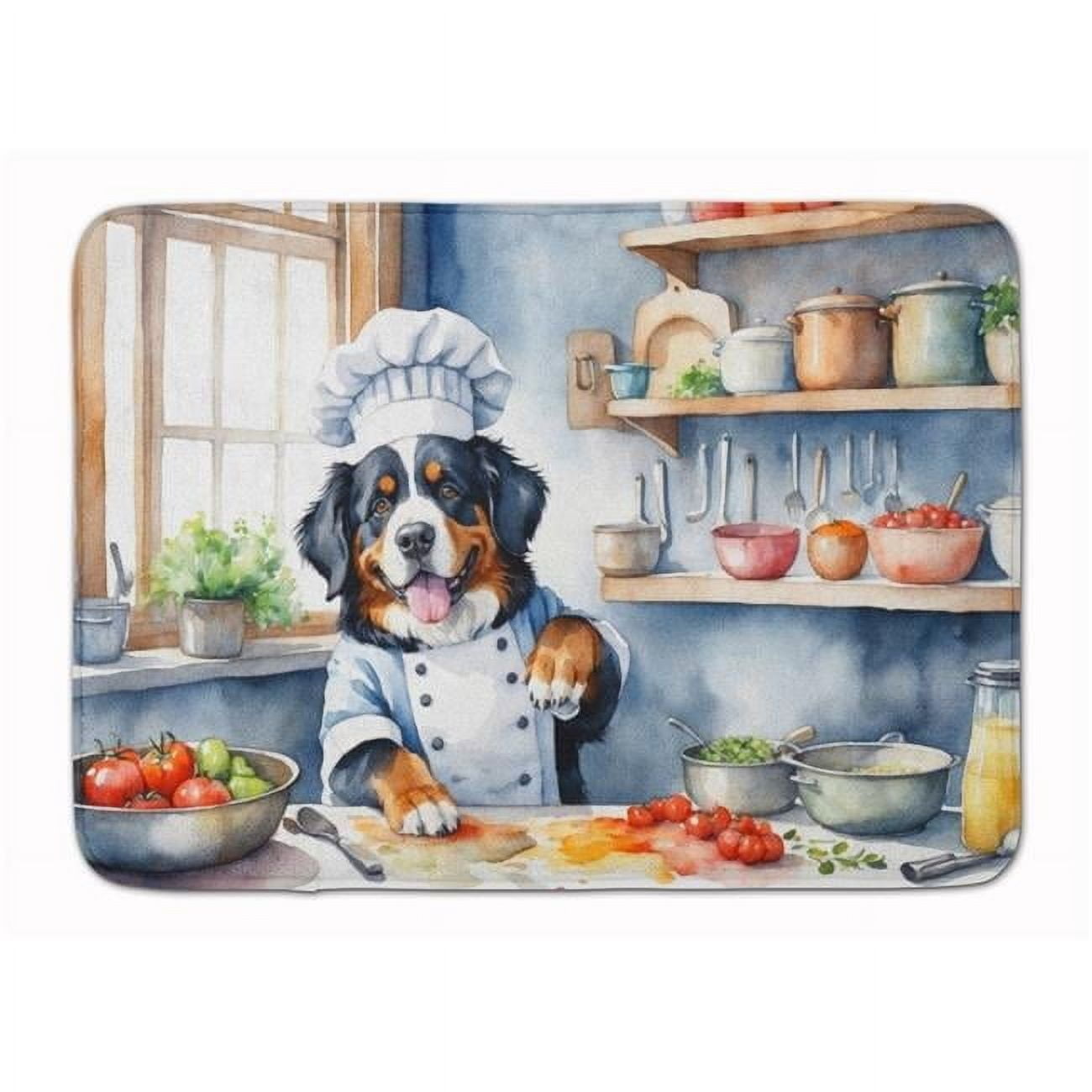 Carolines Treasures DAC6206RUG 19 x 27 in. Bernese Mountain Dog The Chef Memory Foam Kitchen Mat
