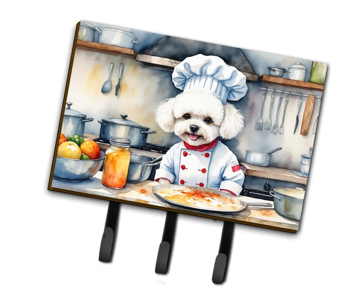 Bichon Frise The Chef Leash or Key Holder 6 in x 9 in