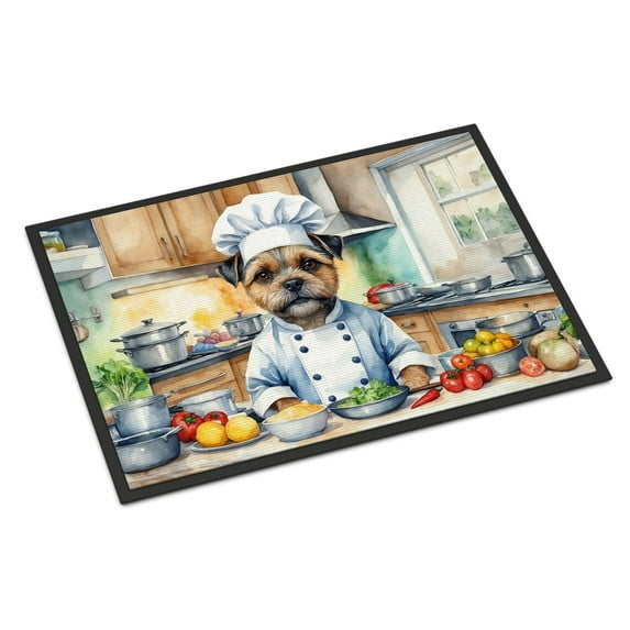 Carolines Treasures DAC6213JMAT 24 x 36 in. Border Terrier The Chef Doormat