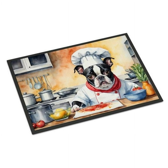 Boston Terrier The Chef Doormat 27 in x 18 in