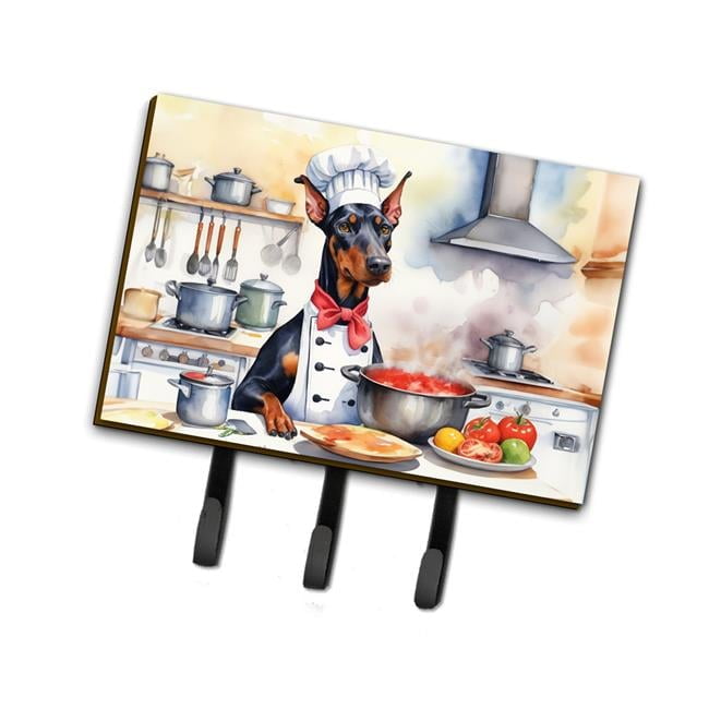 Doberman Pinscher The Chef Leash or Key Holder 6 in x 9 in