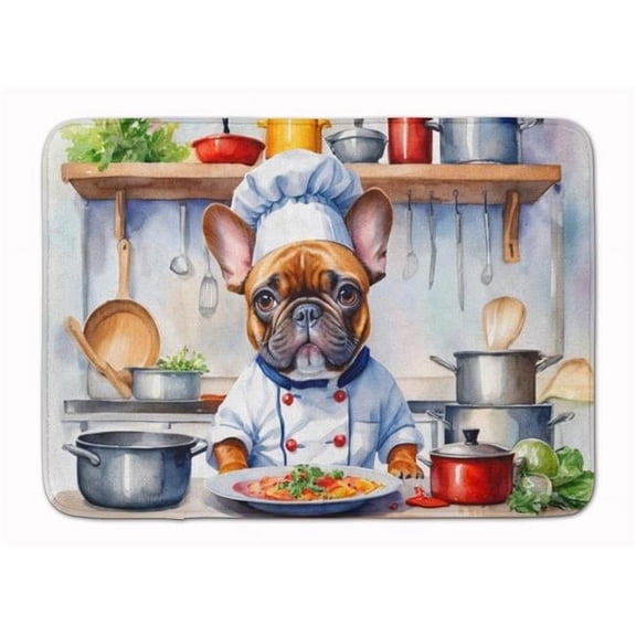 Carolines Treasures DAC6252RUG 19 x 27 in. French Bulldog The Chef Memory Foam Kitchen Mat
