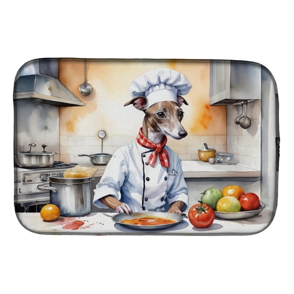 Italian Greyhound The Chef Dish Drying Mat 14 in x 21 in