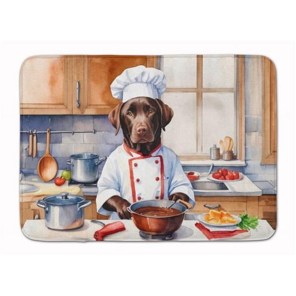 Carolines Treasures DAC6277RUG 19 x 27 in. Chocolate Labrador Retriever The Chef Memory Foam Kitchen Mat