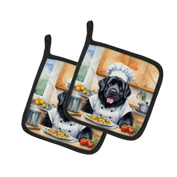 Carolines Treasures DAC6288PTHD 7.5 x 7.5 in. Unisex Foundland The Chef Pair of Pot Holder