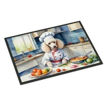 Carolines Treasures DAC6307MAT 18 x 27 in. White Poodle The Chef Doormat