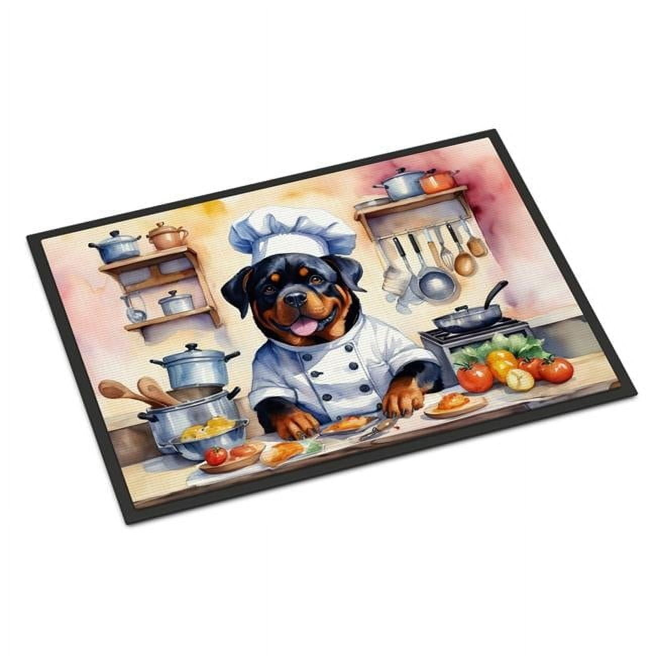 Carolines Treasures DAC6316MAT 18 x 27 in. Rottweiler The Chef Doormat