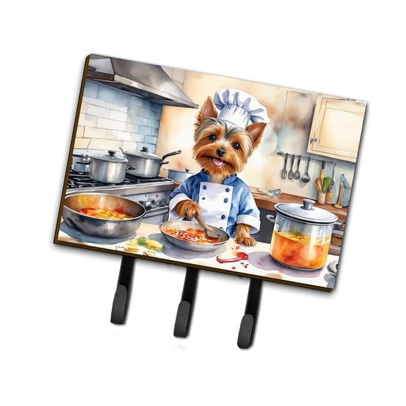 Silky Terrier The Chef Leash or Key Holder 6 in x 9 in