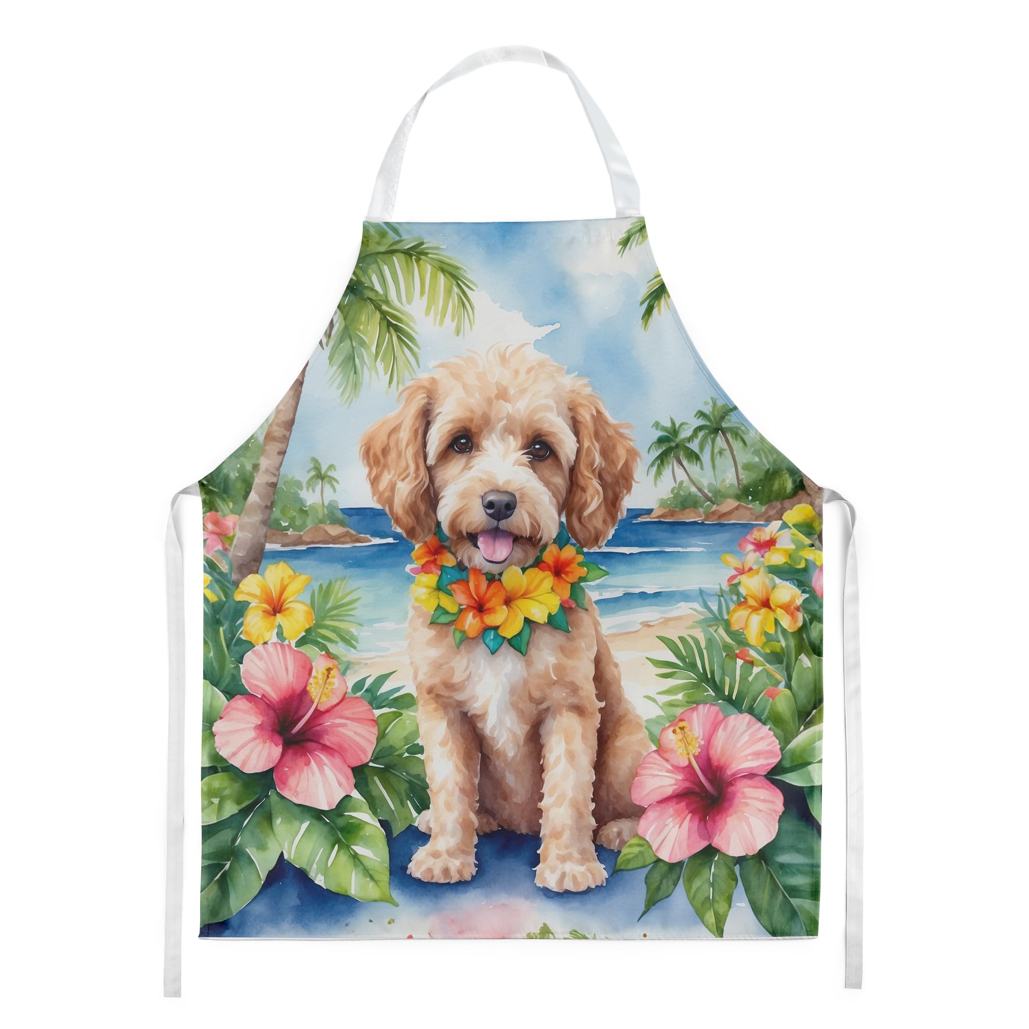 Carolines Treasures DAC6409APRON 30 x 27 in. Cockapoo Luau Apron