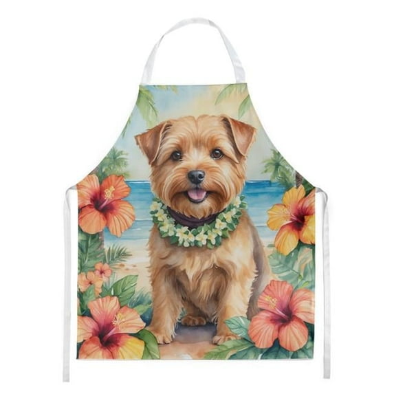 Carolines Treasures DAC6480APRON 30 x 27 in. Norfolk Terrier Luau Apron