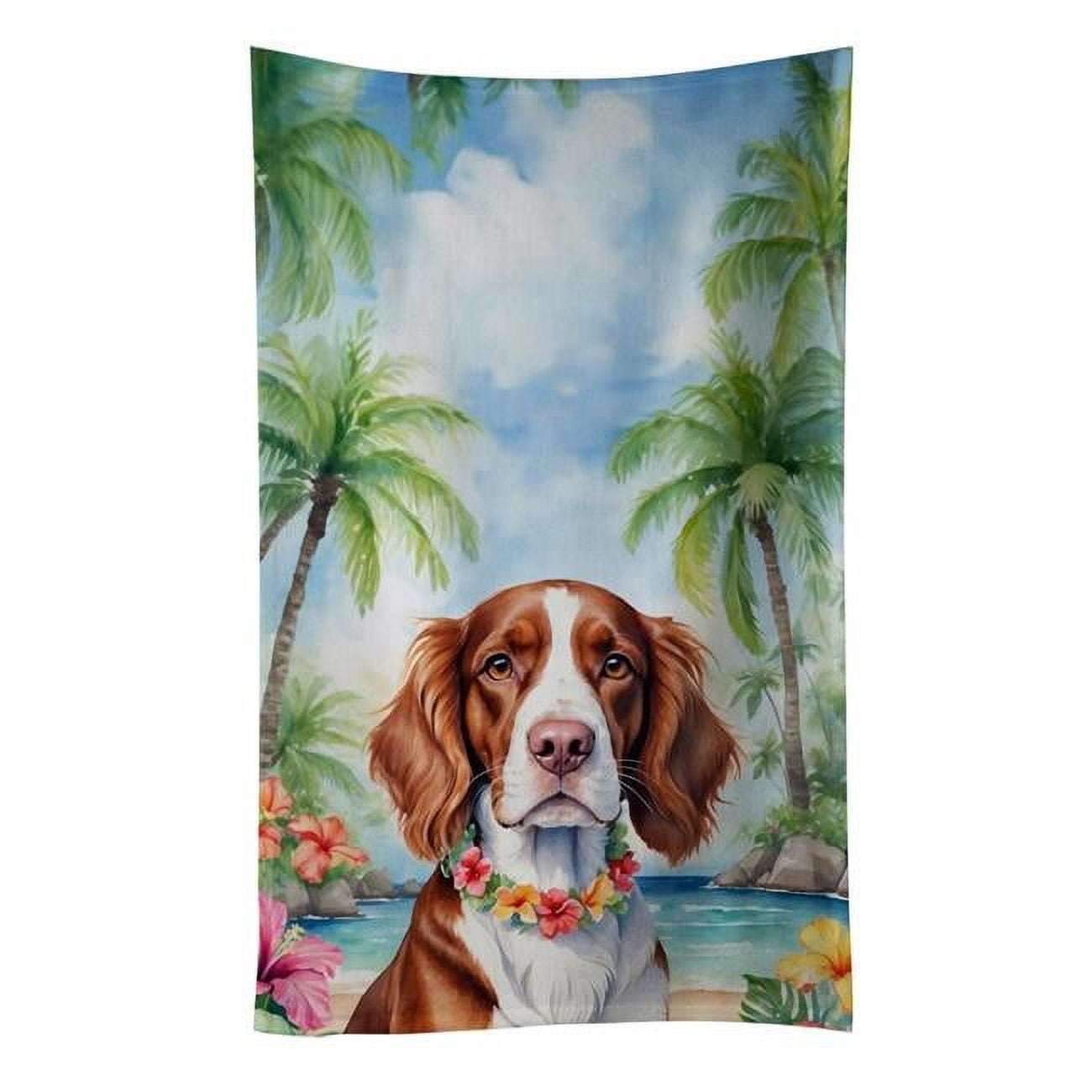 Carolines Treasures DAC6532KTWL 25 x 15 in. Welsh Springer Spaniel Luau Kitchen Towel