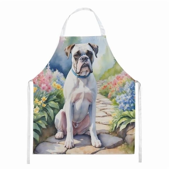 White Boxer Spring Path Apron 27 in x 30 in