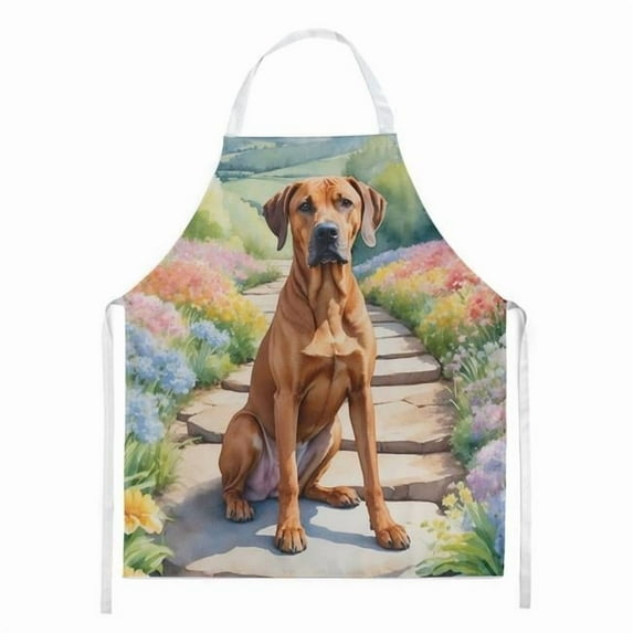 Carolines Treasures DAC6704APRON 30 x 27 in. Rhodesian Ridgeback Spring Path Apron