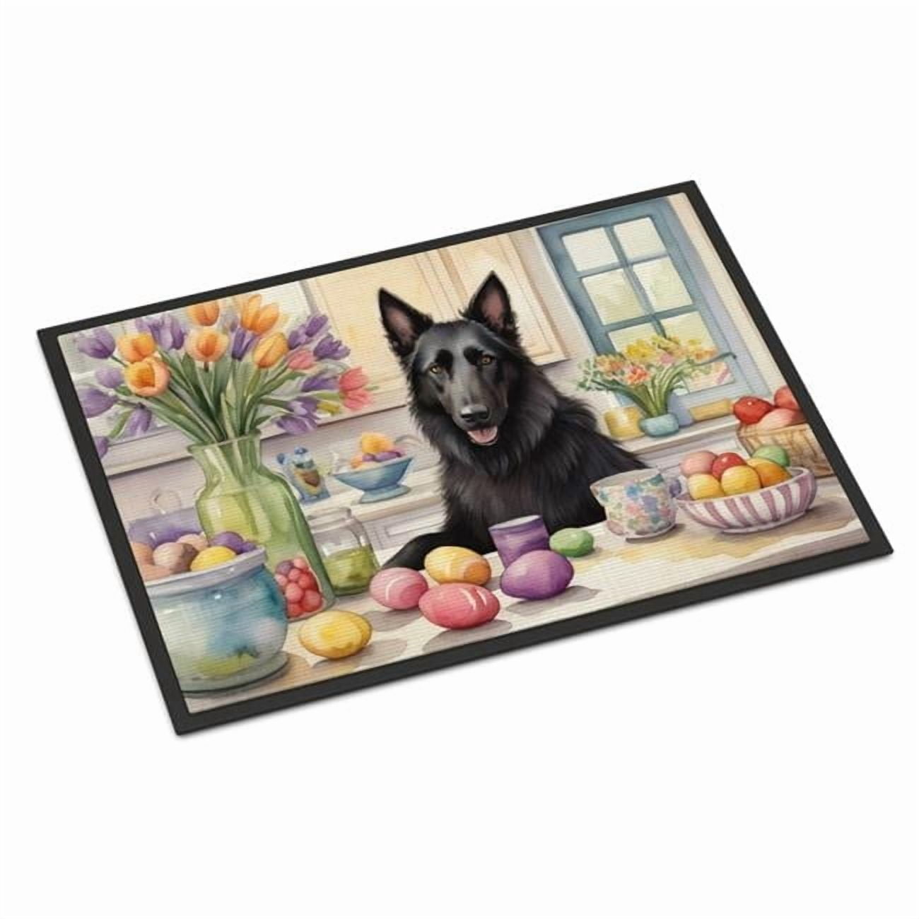 Carolines Treasures DAC6758MAT 18 x 27 in. Decorating Easter Belgian Sheepdog Doormat