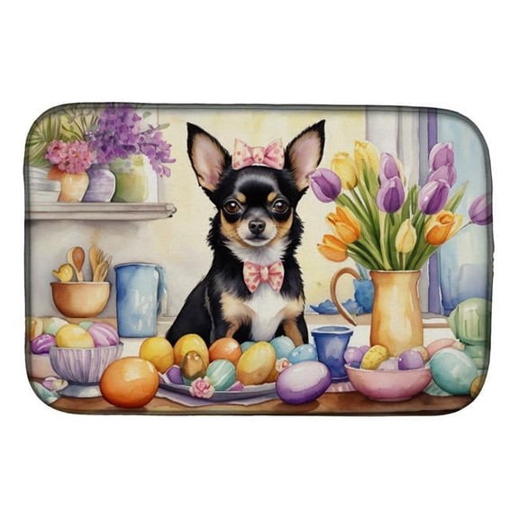 Carolines Treasures DAC6787DDM 21 x 14 in. Decorating Easter Chihuahua Dish Drying Mat