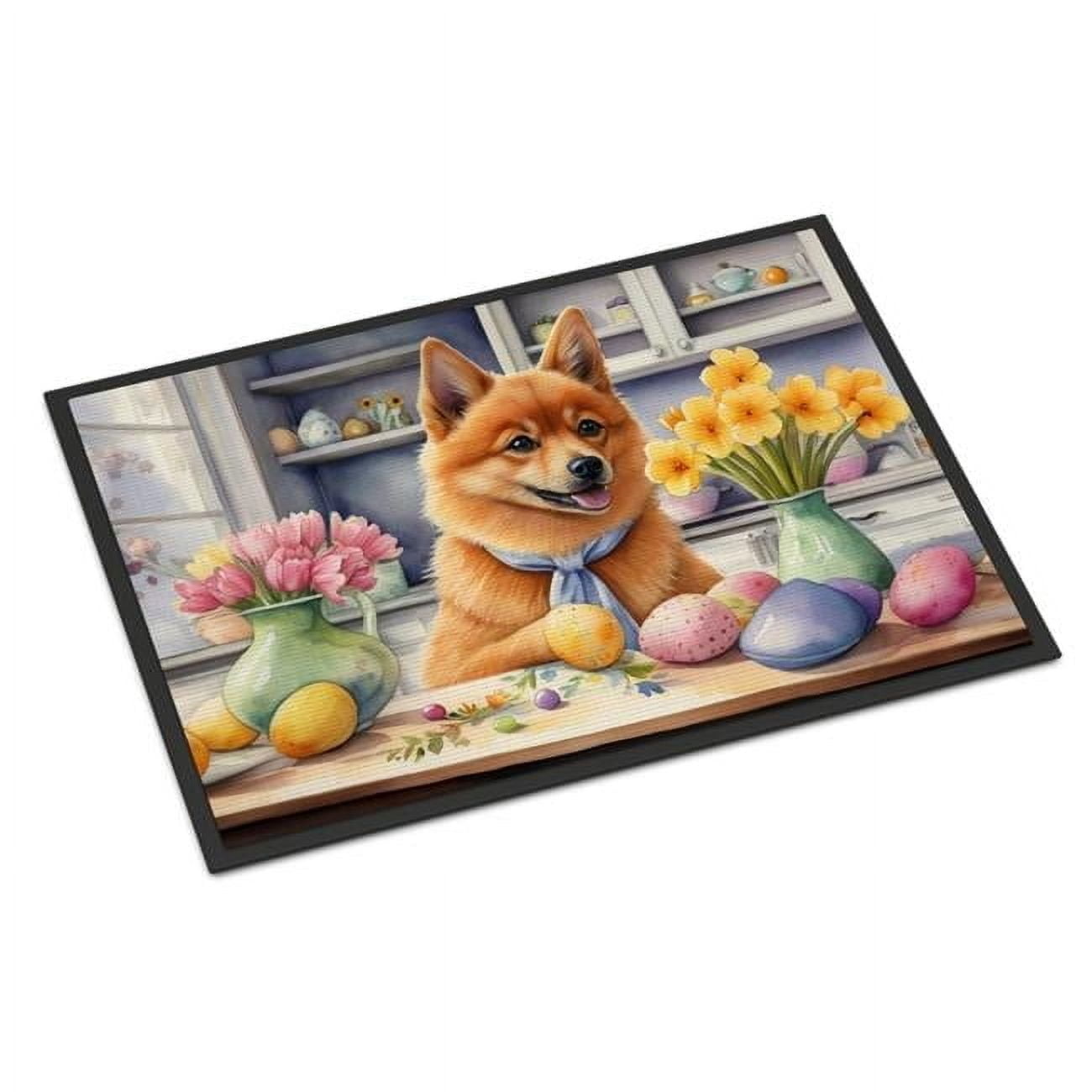 Decorating Easter Finnish Spitz Doormat 27 in x 18 in