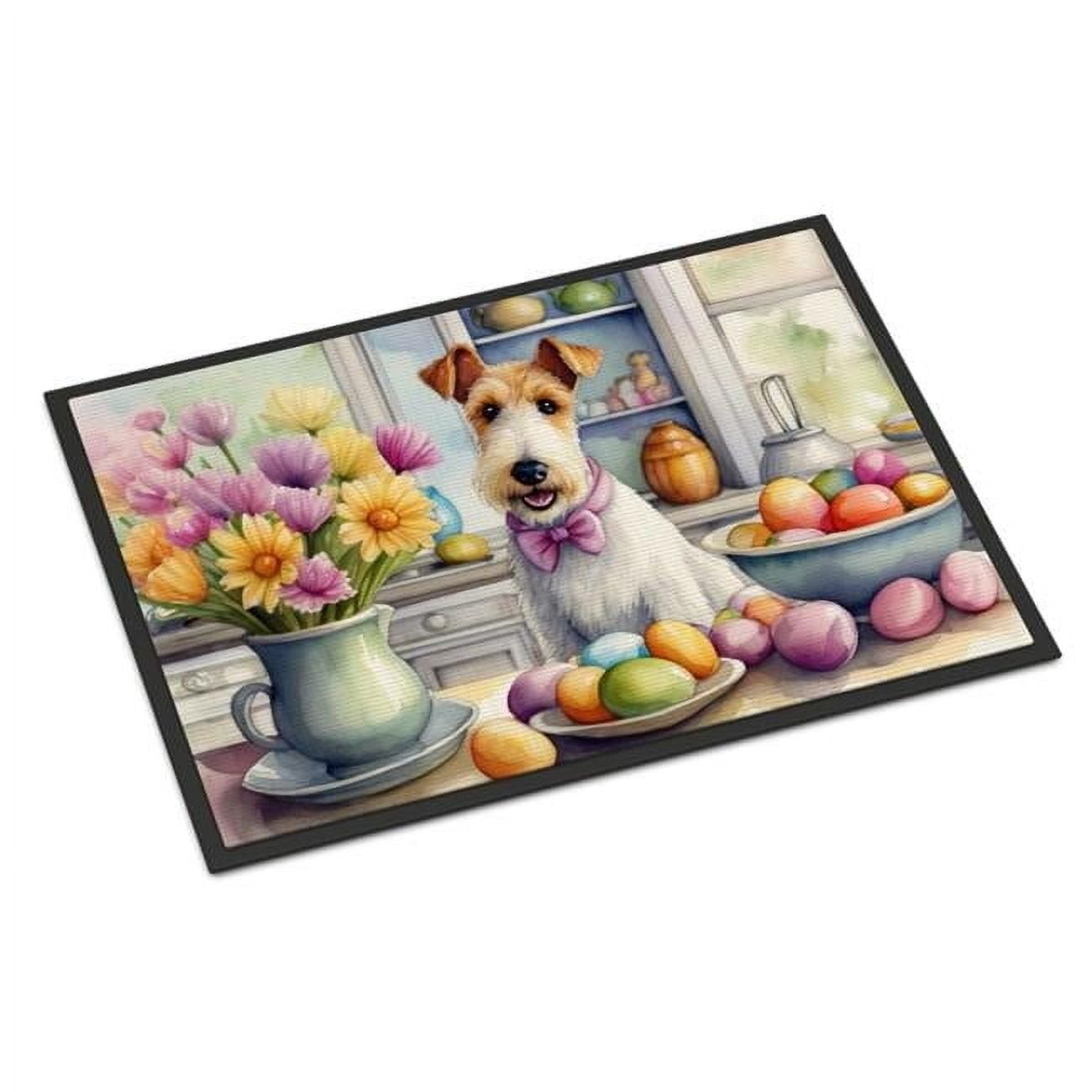 Decorating Easter Fox Terrier Doormat 27 in x 18 in