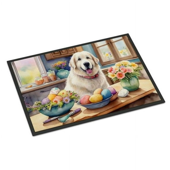 Decorating Easter Great Pyrenees Doormat 27 in x 18 in
