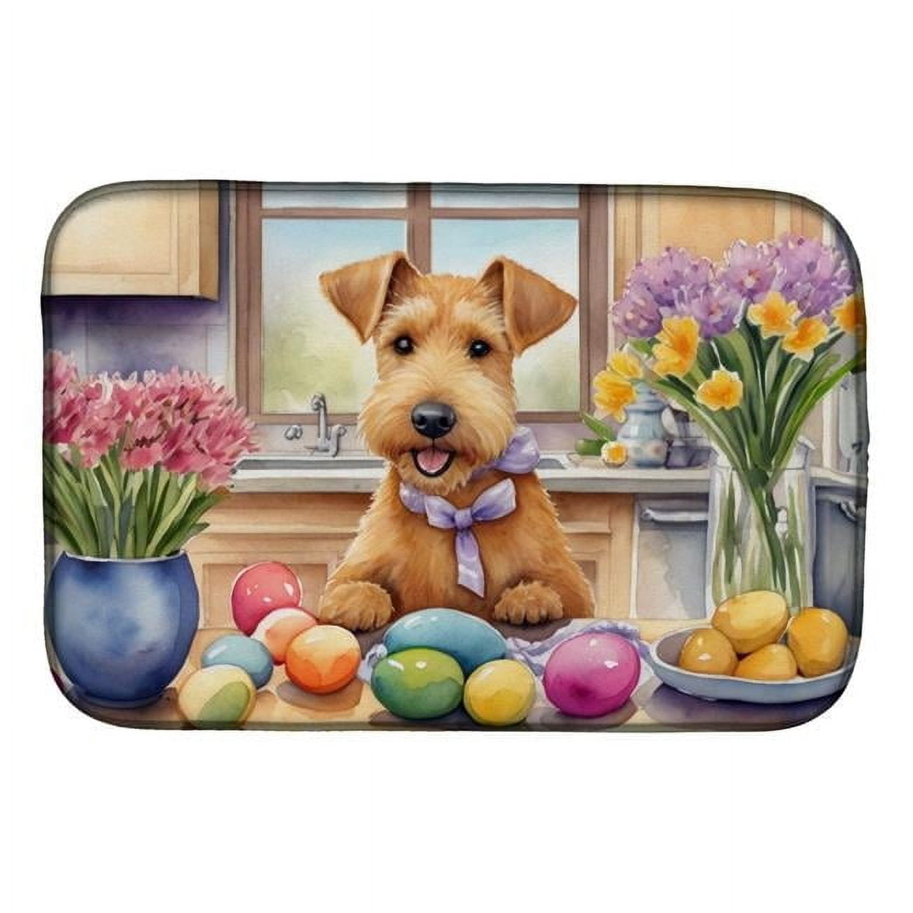 Carolines Treasures DAC6848DDM 21 x 14 in. Decorating Easter Lakeland Terrier Dish Drying Mat