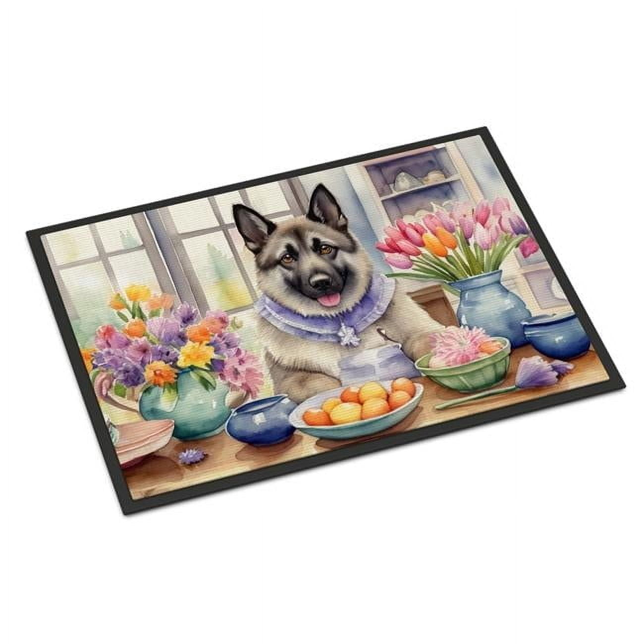 Decorating Easter Norwegian Elkhound Doormat 27 in x 18 in