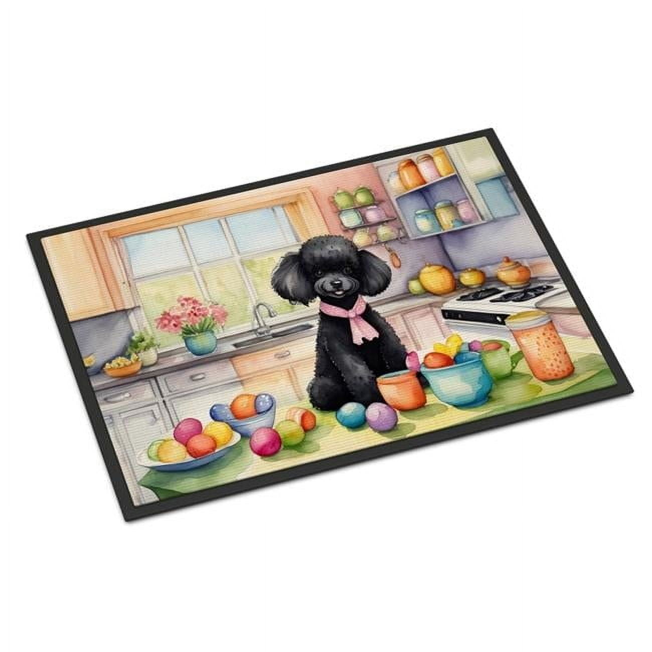 Carolines Treasures DAC6875MAT 18 x 27 in. Decorating Easter Black Poodle Doormat