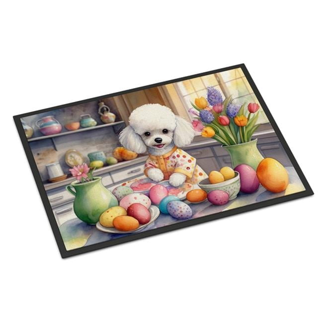 Decorating Easter White Poodle Doormat 27 in x 18 in