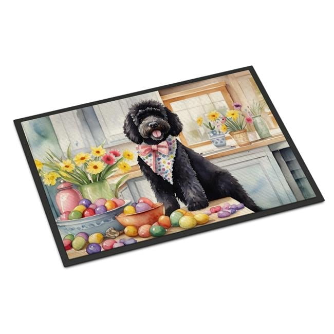 Carolines Treasures DAC6881MAT 18 x 27 in. Decorating Easter Portuguese Water Dog Doormat