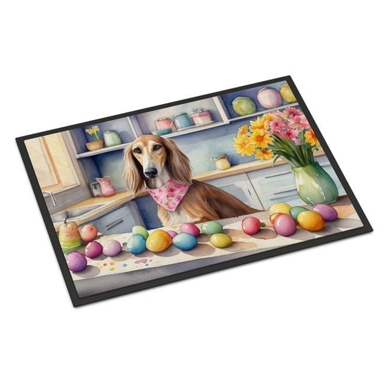 Decorating Easter Saluki Doormat 27 in x 18 in