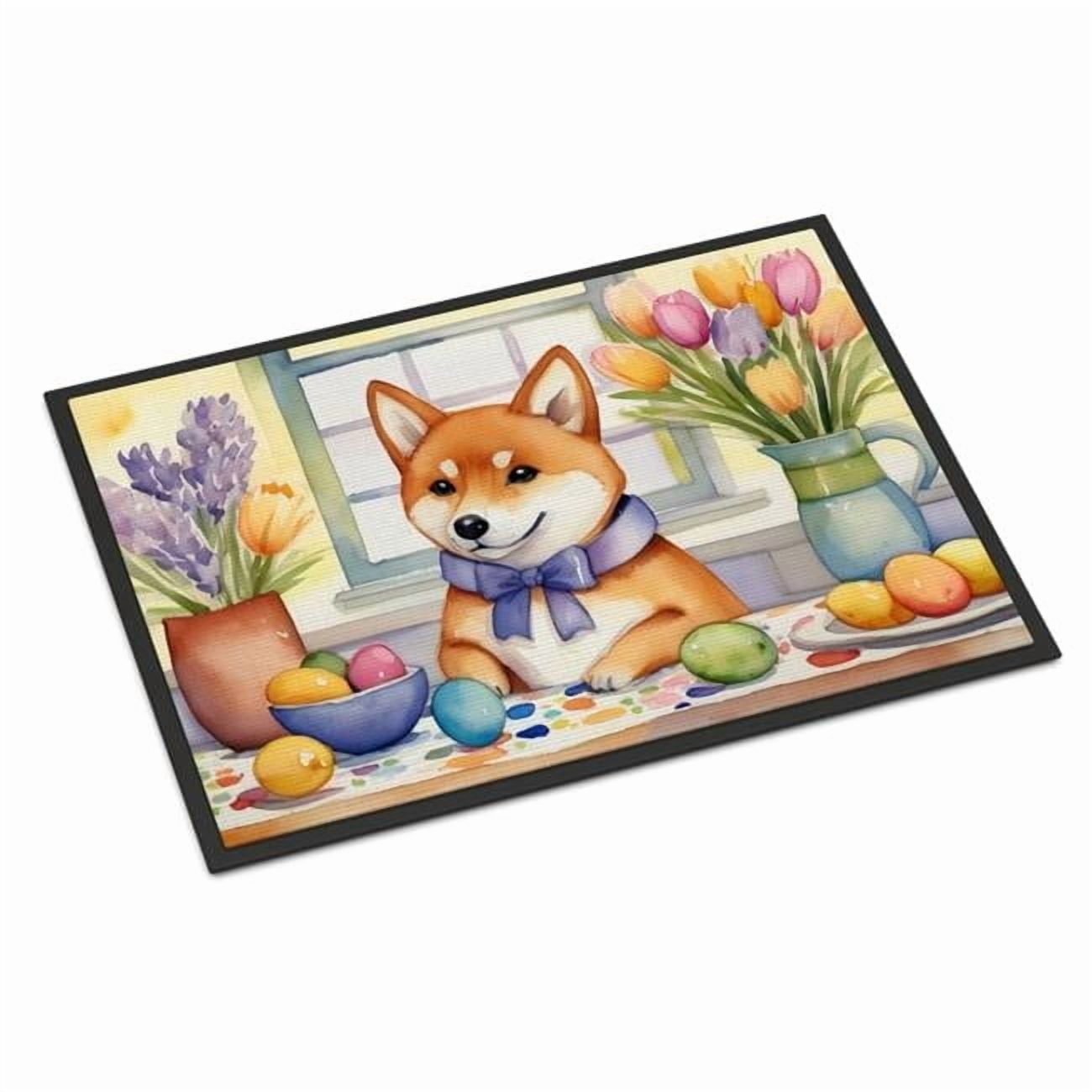 Decorating Easter Shiba Inu Doormat 27 in x 18 in