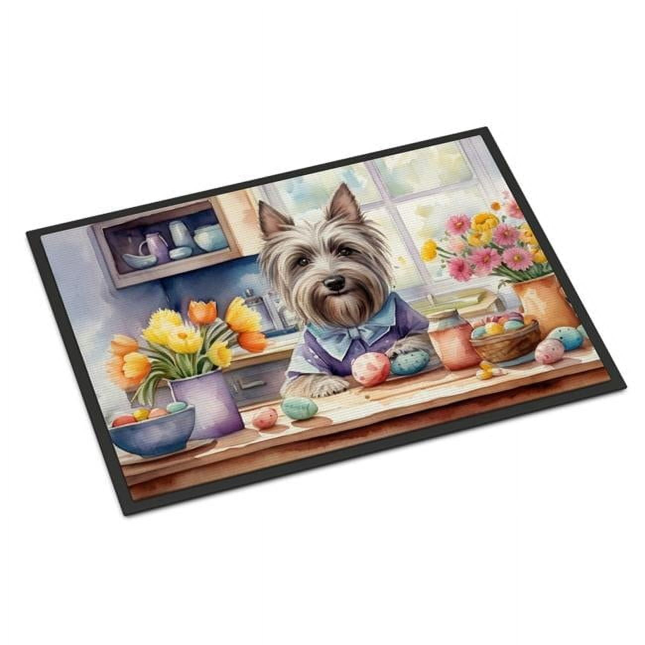 Carolines Treasures DAC6906MAT 18 x 27 in. Decorating Easter Skye Terrier Doormat