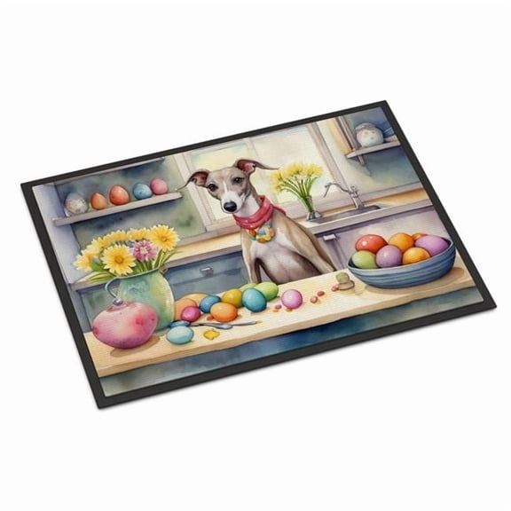 Decorating Easter Whippet Doormat 27 in x 18 in