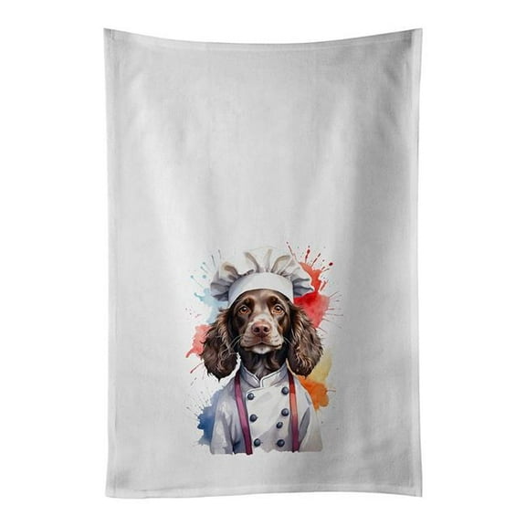 Carolines Treasures DAC7399WTKT 28 x 19 in. Water Spaniel Chef Kitchen Towel - Set of 2