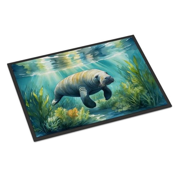 Carolines Treasures DAC7676MAT 18 x 27 in. Manatee in a Seagrass Bed Doormat
