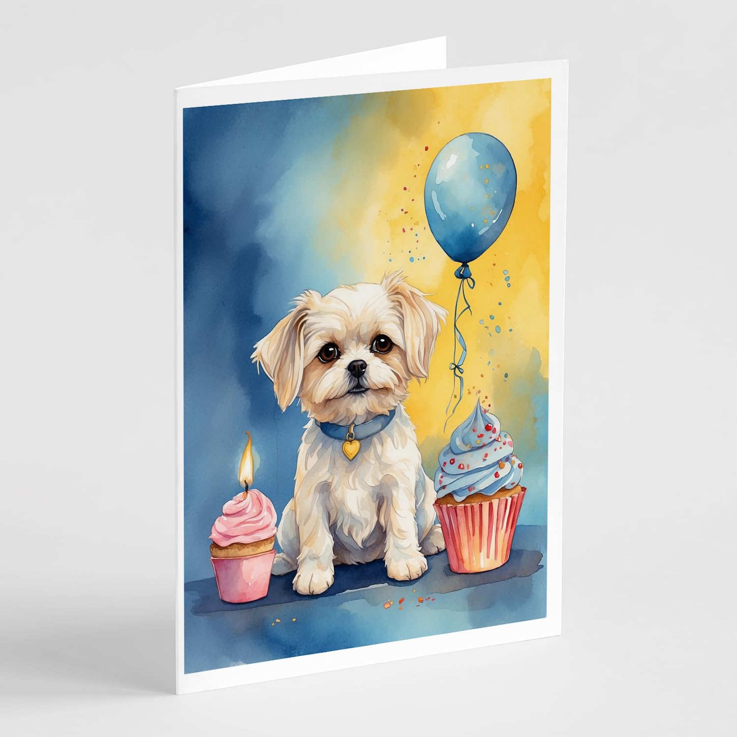 Carolines Treasures DAC7975GCA7P 5 x 7 in. Maltese Happy Birthday Greeting Cards - Pack of 8
