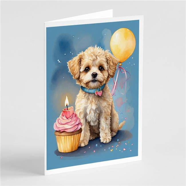 Carolines Treasures DAC7976GCA7P 5 x 7 in. Maltipoo Happy Birthday Greeting Cards - Pack of 8