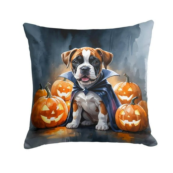 Carolines Treasures DAC8408PW1818 18 x 18 in. Boxer Puppy Halloween Throw Pillow