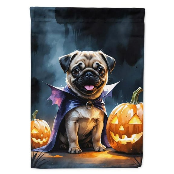 Carolines Treasures DAC8445CHF 40 x 28 in. Pug Puppy Halloween House Flag