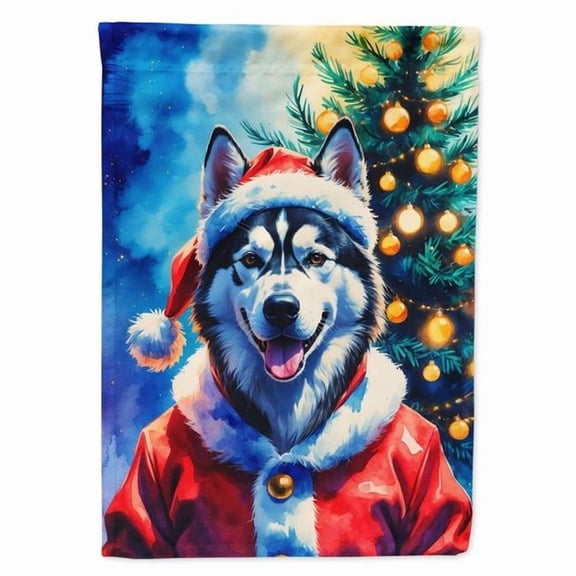 Carolines Treasures DAC8514CHF 40 x 28 in. Siberian Husky Christmas House Flag