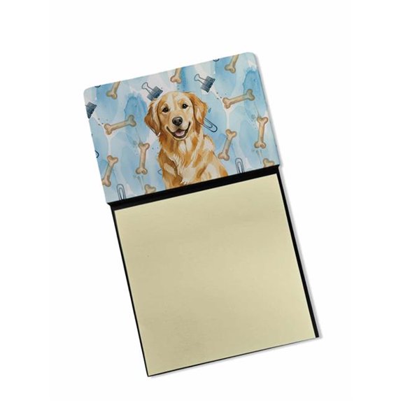 Carolines Treasures DAC9311SN 5.25 x 3.25 in. Golden Retriever Coworker Watercolor Sticky Note Holder - Blue