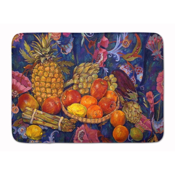 Carolines Treasures DND0018RUG Fruit and Vegetables by Neil Drury Machine Washable Memory Foam Mat 19 X 27" multicolor