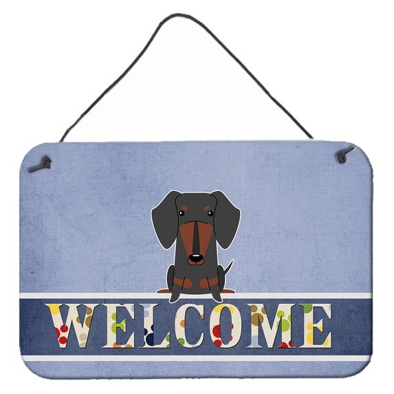 Carolines Treasures BB5713DS812 Dachshund Black Tan Welcome Wall or Door Hanging Prints