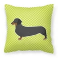 thumbnail image 1 of Carolines Treasures Dachshund Checkerboard Green Fabric Decorative Pillow, 1 of 2