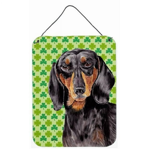 Carolines Treasures Dachshund St. Patricks Day Shamrock Portrait Aluminum Metal Wall & Door Hanging Prints