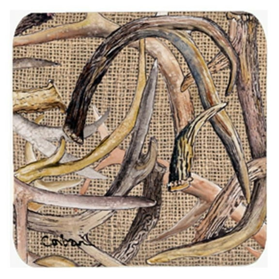 Carolines Treasures  Deer Horns Foam Coasters